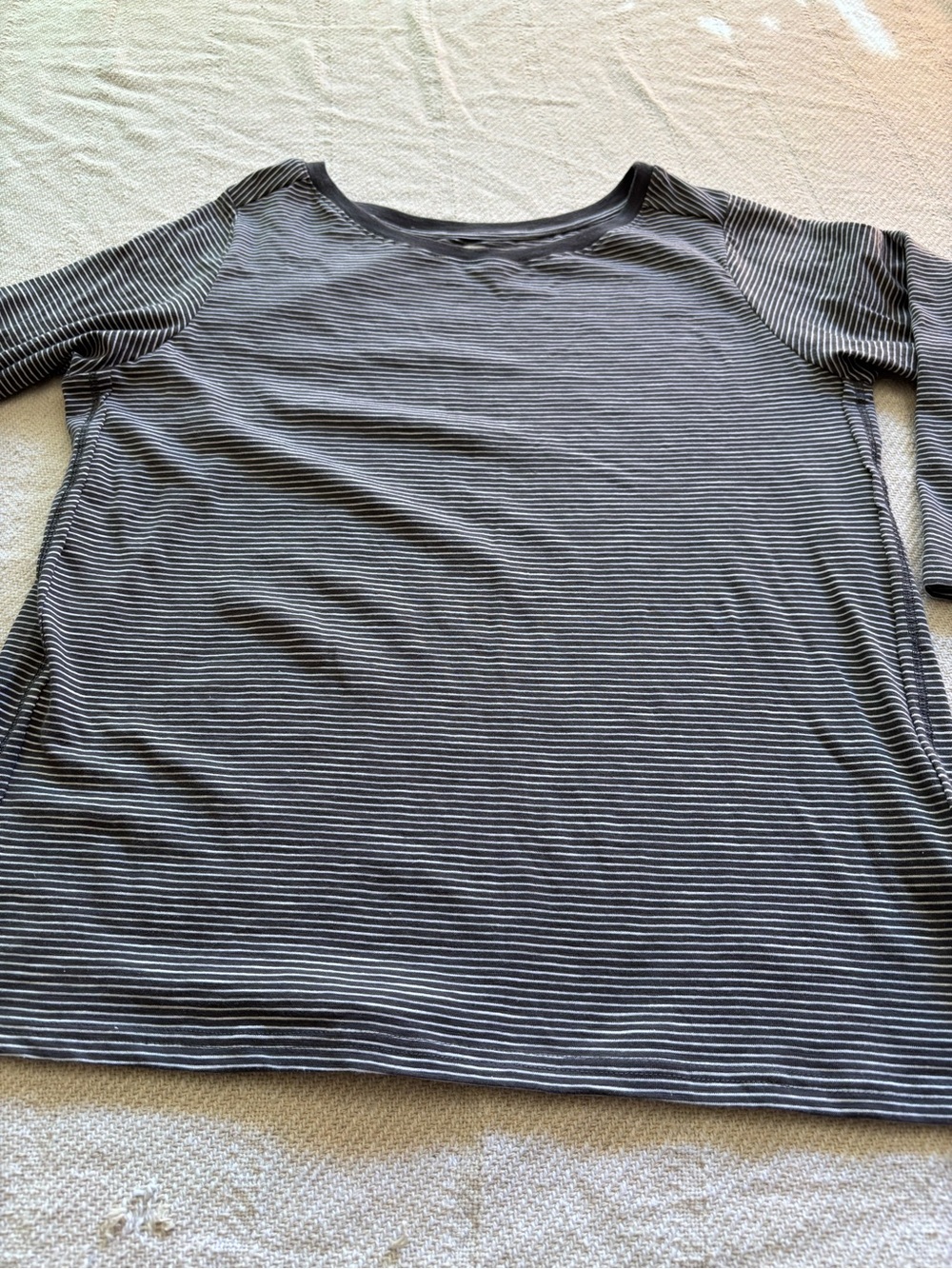Pact Organic Cotton Striped 3/4 Sleeve Top Size L - Picture 10 of 11